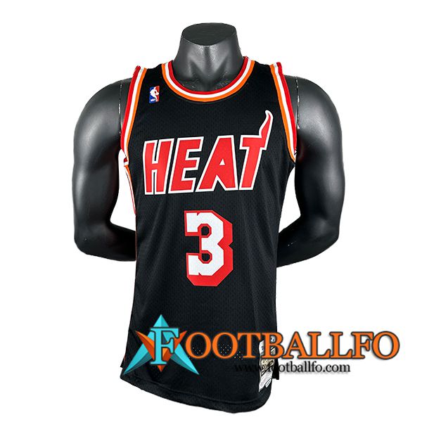 Camisetas Miami Heat (WADE #3) 2024/25 Negro/Rojo