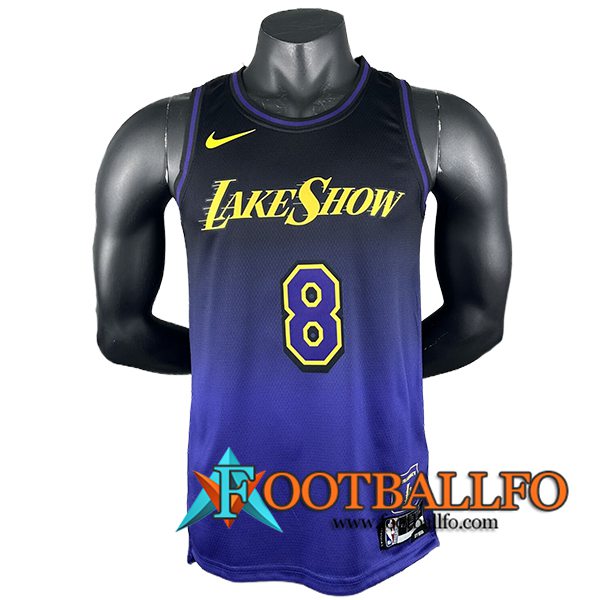 Camisetas Los Angeles Lakers (BRYANT #8) 2024/25 Violeta/Negro