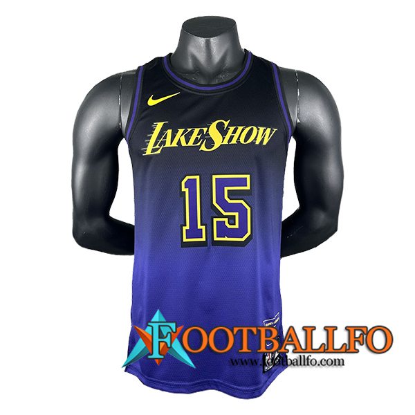 Camisetas Los Angeles Lakers (REAVES #15) 2024/25 Violeta/Negro