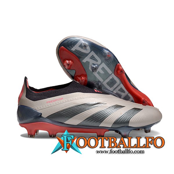 Adidas Botas De Fútbol PREDATOR ELITE LACELESS BOOTS FG Gris/Naranja -02