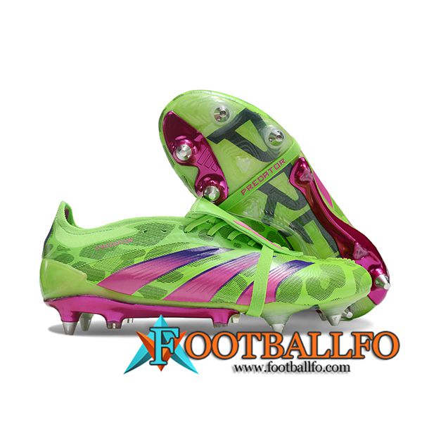 Adidas Botas De Fútbol Predator Elite Tongue SG Verde/Rosa