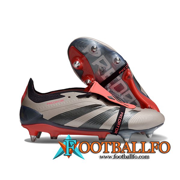 Adidas Botas De Fútbol Predator Elite Tongue SG Gris/Negro/Naranja