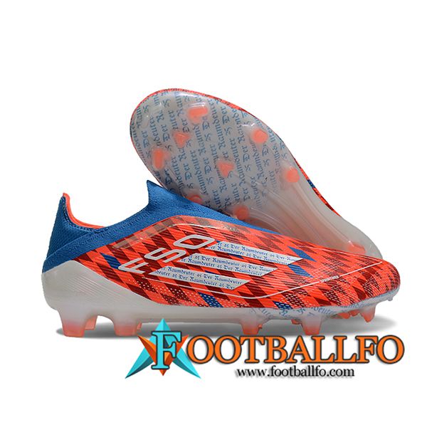 Adidas Botas De Fútbol F50 Elite Laceless FG Naranja/Azul