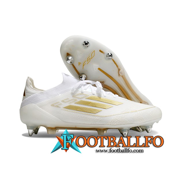 Adidas Botas De Fútbol F50 Elite SG Blanco/Amarillo