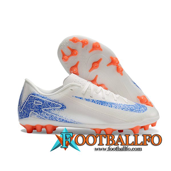 Nike Botas De Fútbol AIR ZOOM MERCURIAL VAPOR XVI ACADEMY X MBAPPE AG Blanco/Azul/Naranja