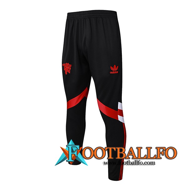 Pantalon Entrenamiento Manchester United Negro/Rojo/Blanco 2024/2025