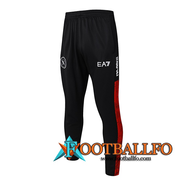 Pantalon Entrenamiento SSC Napoli Negro/Rojo 2024/2025