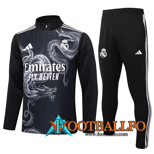 Chandal Equipos De Futbol Real Madrid Negro/Blanco 2024/2025