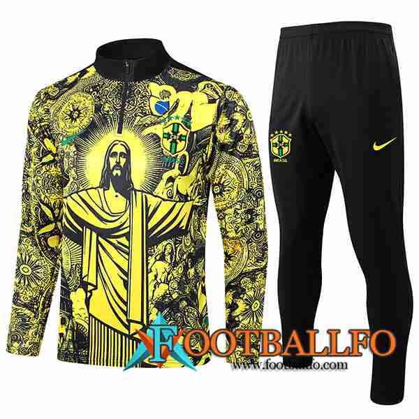 Chandal Equipos De Futbol Brasil Negro/Amarillo 2024/2025