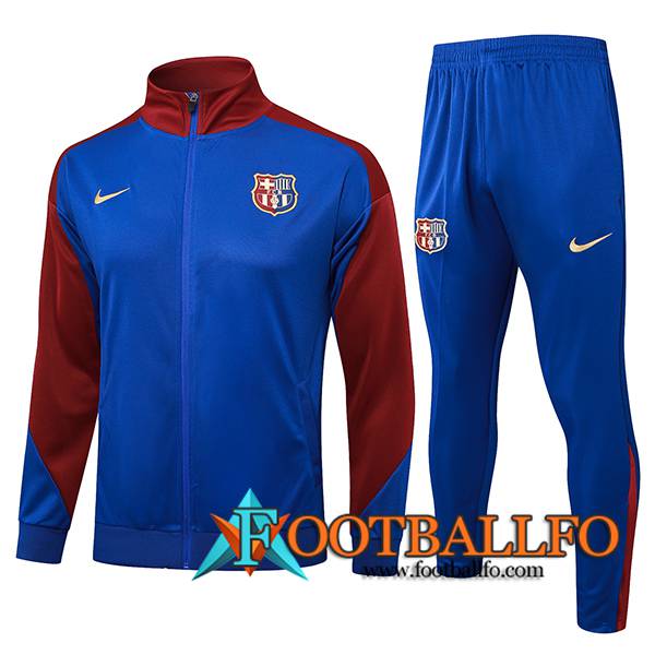 Chandal Equipos De Futbol Chaquetas FC Barcelona Azul/Rojo 2024/2025 -02