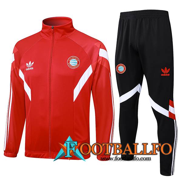 Chandal Equipos De Futbol Chaquetas Bayern Munich Rojo/Blanco 2024/2025