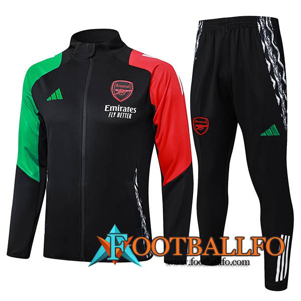 Chandal Equipos De Futbol Chaquetas Arsenal Negro/Verde/Rojo 2024/2025