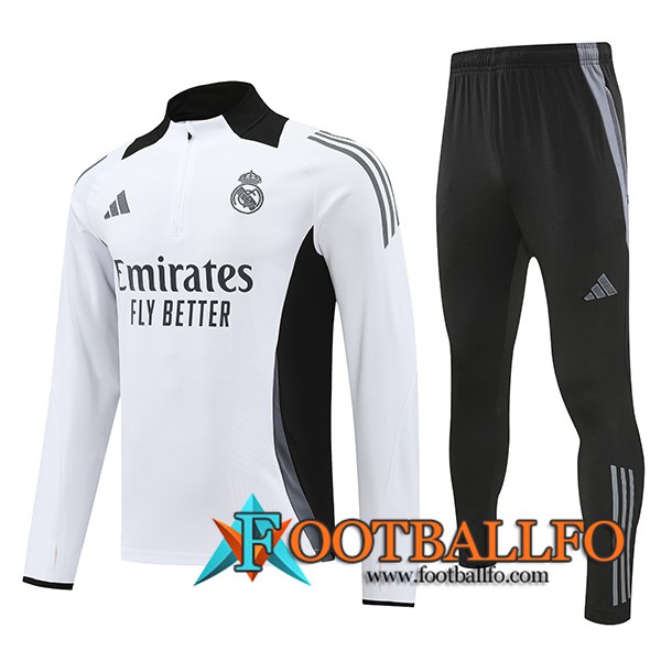 Chandal Equipos De Futbol Real Madrid Blanco/Negro/Gris 2024/2025