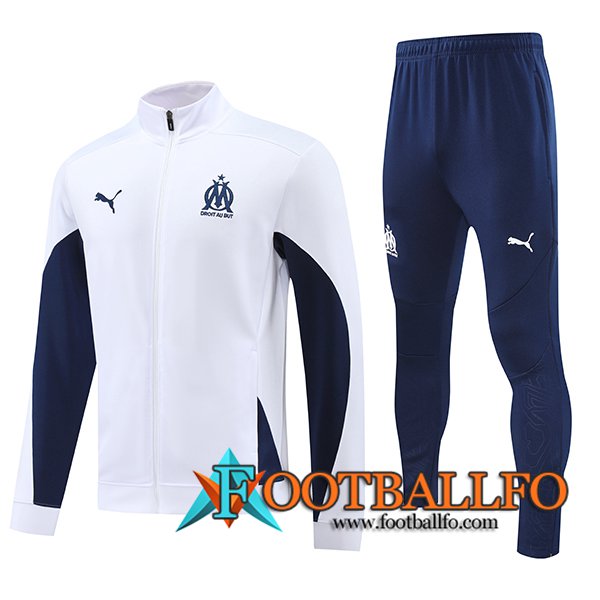 Chandal Equipos De Futbol Chaquetas Marsella Blanco/Azul 2024/2025