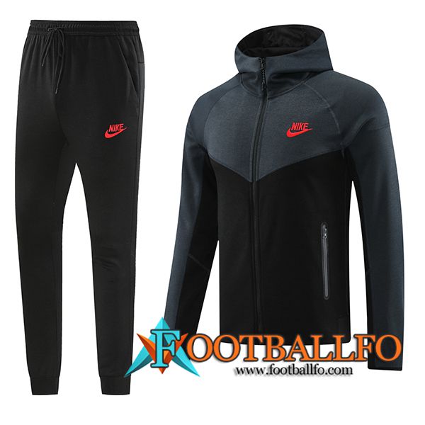 Chaqueta Con Capucha Chandal Rompevientos Chaqueta Nike Negro/Gris 2024/2025