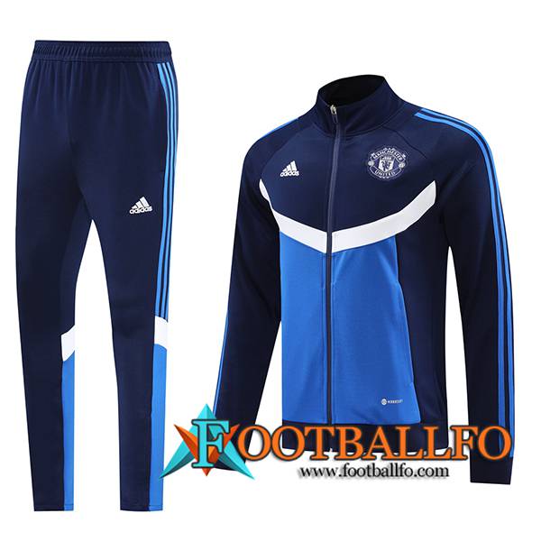 Chandal Equipos De Futbol Chaquetas Manchester United Azul/Blanco 2024/2025