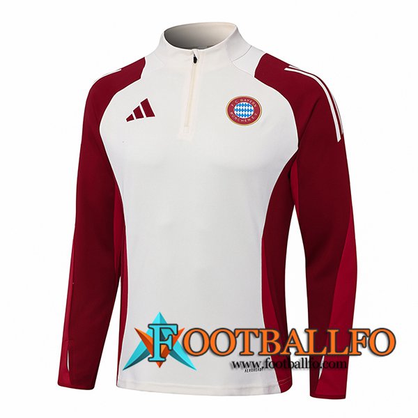 Sudadera De Entrenamiento Bayern Munich Blanco/Rojo 2024/2025