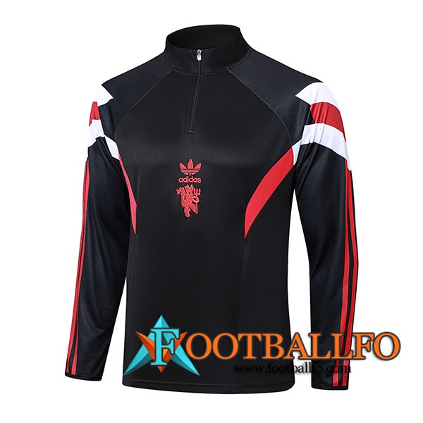 Sudadera De Entrenamiento Manchester United Negro/Rojo/Blanco 2024/2025