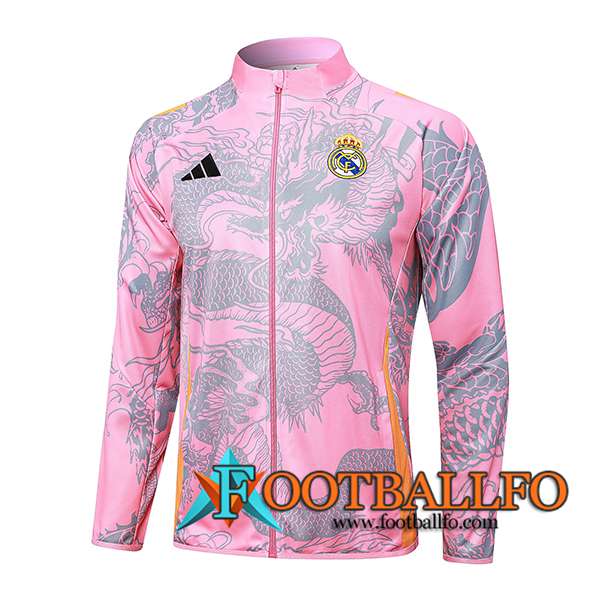 Chaquetas Futbol Real Madrid Rosa/Gris 2024/2025 -02