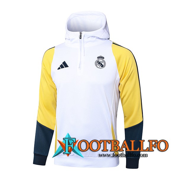 Chaqueta Con Capucha Real Madrid Blanco/Amarillo/Azul 2024/2025