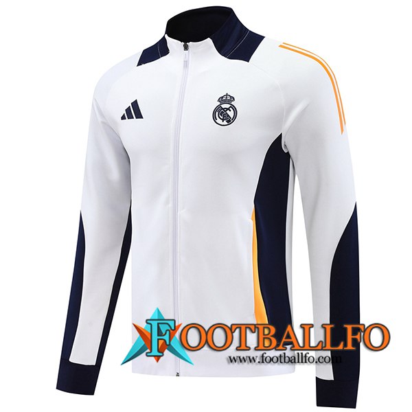 Chaquetas Futbol Real Madrid Blanco/Azul/Naranja 2024/2025