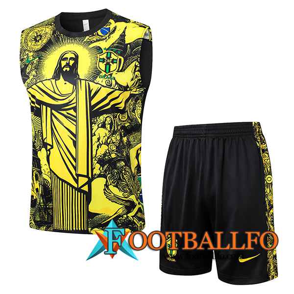 Camiseta Entrenamiento sin mangas Brasil Amarillo/Negro 2024/2025