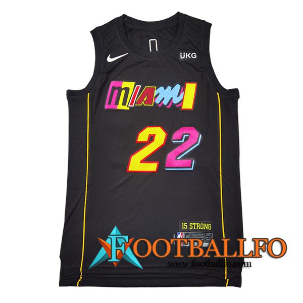 Camisetas De Futbol Miami Heat (BUTLER #22) 2024/25 Negro/Amarillo/Rosa