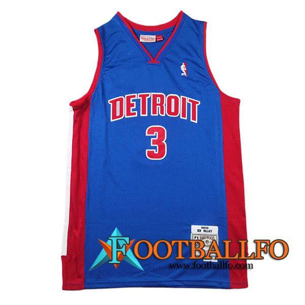 Camisetas De Futbol Detroit Pistons (WALLACE #3) 2024/25 Azul/Rojo