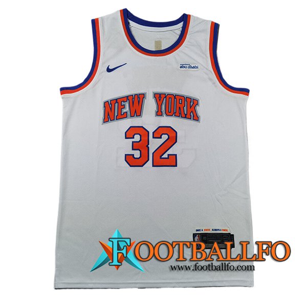 Camisetas De Futbol New York Knicks (TOWNS #32) 2024/25 Blanco/Naranja