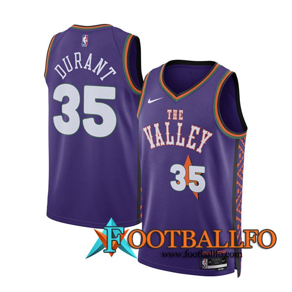 Camisetas De Futbol Phoenix Suns (DURANT #35) 2024/25 Violeta/Blanco