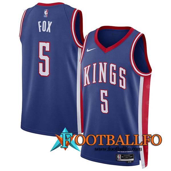 Camisetas De Futbol Sacramento Kings (FOX #5) 2024/25 Azul/Rojo/Blanco