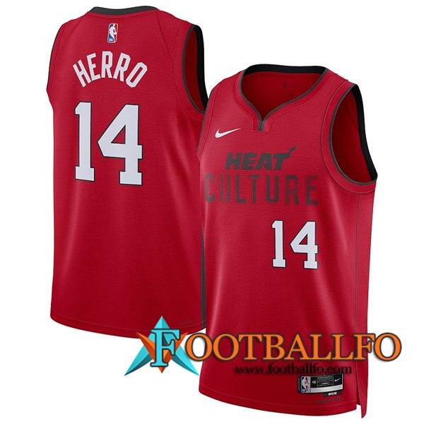 Camisetas De Futbol Miami Heat (HERRO #14) 2024/25 Rojo/Negro/Blanco