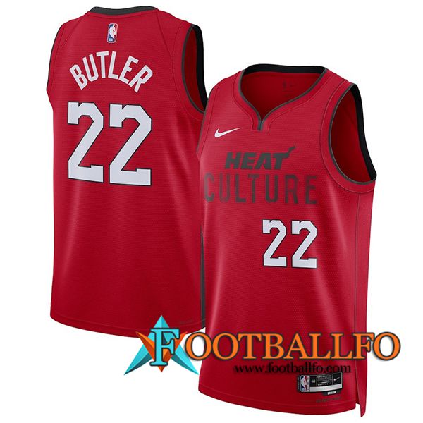 Camisetas De Futbol Miami Heat (BUTLER #22) 2024/25 Rojo/Negro/Blanco