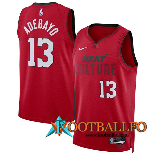 Camisetas De Futbol Miami Heat (ADEBAYO #13) 2024/25 Rojo/Negro/Blanco