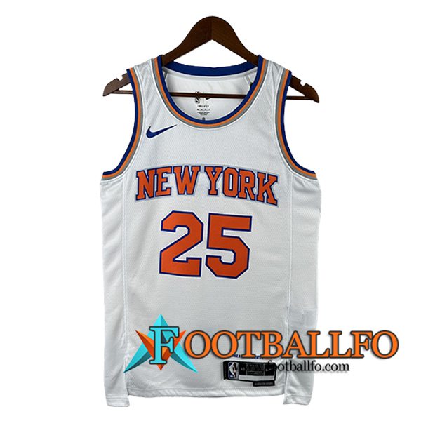 Camisetas De Futbol New York Knicks (BRIDGES #25) 2024/25 Blanco/Naranja