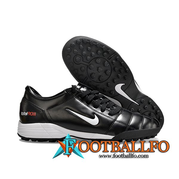 Nike Botas De Fútbol T90 TF Negro/Blanco