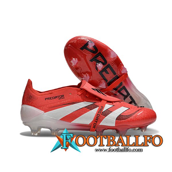 Adidas Botas De Fútbol 25 Predator Elite Tongue FG Rojo/Blanco