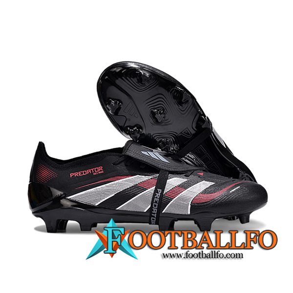 Adidas Botas De Fútbol 25 Predator Elite Tongue FG Negro/Gris/Rojo