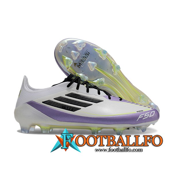 Adidas Botas De Fútbol F50 ELITE FG Blanco/Violeta/Negro