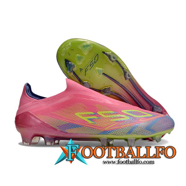 Adidas Botas De Fútbol F50 Elite Laceless FG Rosa/Gris/Azul