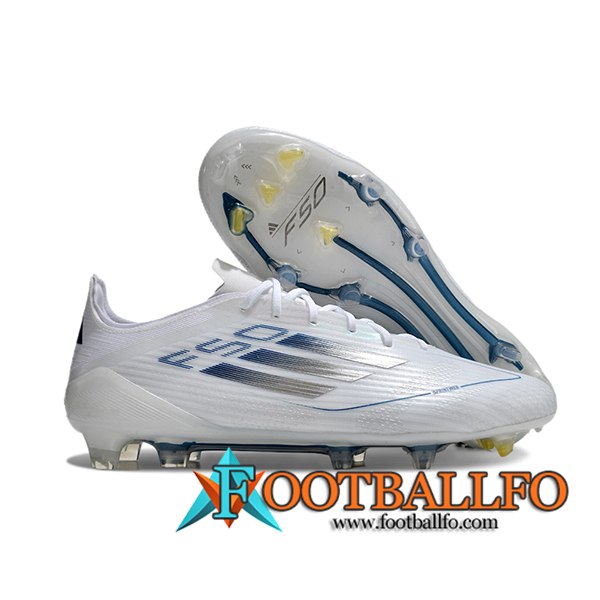 Adidas Botas De Fútbol F50 Elite FG Blanco/Gris/Azul