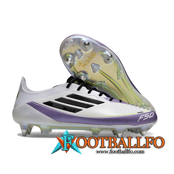 Adidas Botas De Fútbol F50 ELITE SG Blanco/Violeta/Negro