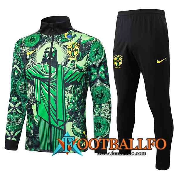 Chandal Equipos De Futbol Chaquetas Brasil Verde/Negro 2024/2025