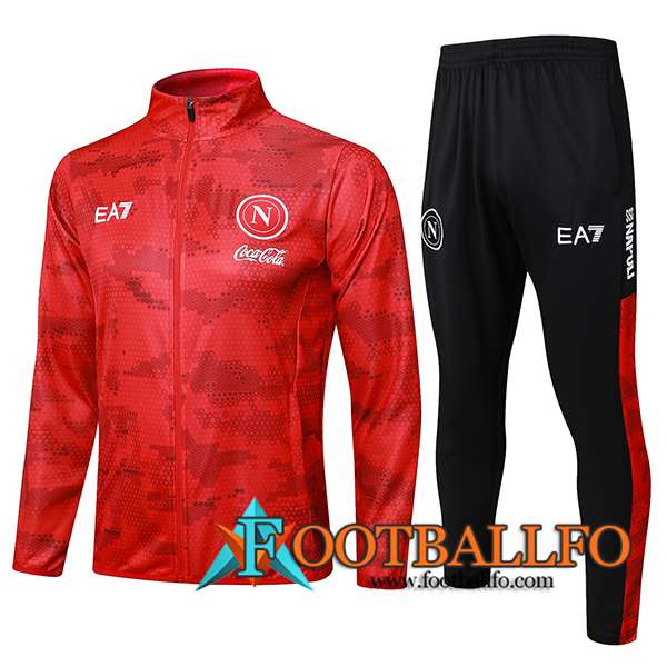 Chandal Equipos De Futbol Chaquetas SSC Napoli Rojo 2024/2025