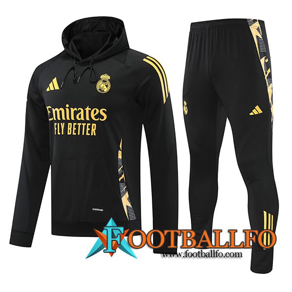 Chaqueta Con Capucha Chandal Real Madrid Amarillo/Negro 2024/2025