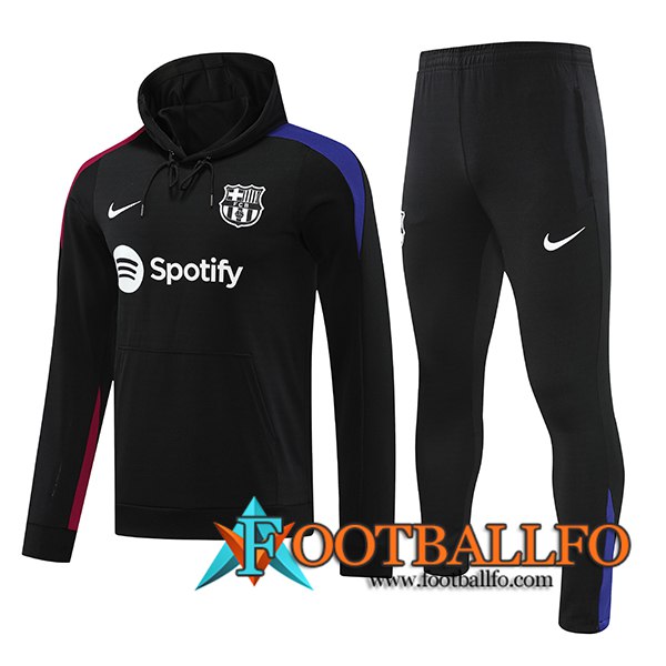 Chaqueta Con Capucha Chandal FC Barcelona Negro 2024/2025