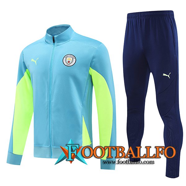 Chandal Equipos De Futbol Chaquetas Manchester City Azul/Verde 2024/2025