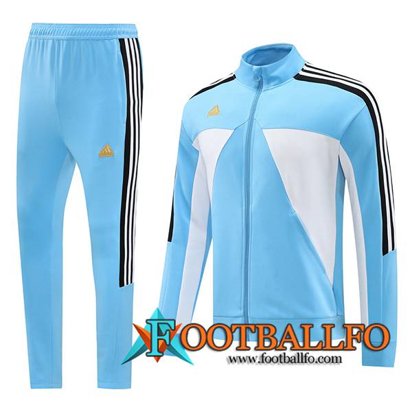 Chandal Equipos De Futbol Chaquetas Adidas Azul/Blanco/Negro 2024/2025 -02