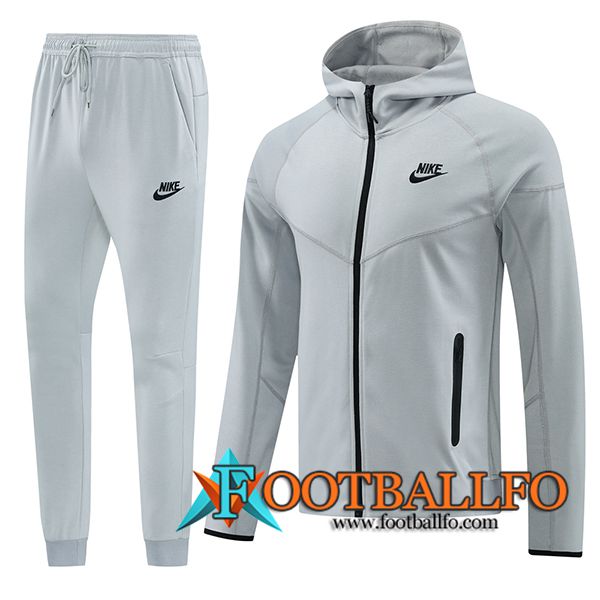 Chaqueta Con Capucha Chandal Rompevientos Chaqueta Nike Gris/Negro 2024/2025 -02