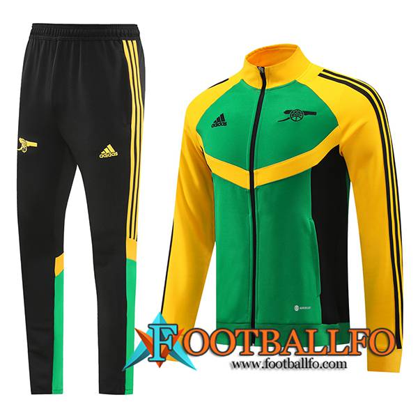 Chandal Equipos De Futbol Chaquetas Arsenal Verde/Amarillo/Negro 2024/2025